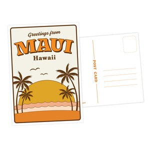 Salutations de Maui, Hawaii Sunset Postcard