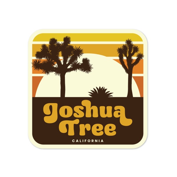 Joshua Tree, California Sunset Sticker | Southern California | SoCal | desert | Retro | Joshua Tree National Park | Hiking | Camping