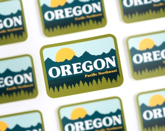 Oregon - Pacific Northwest Trees Sticker | PNW Forest and Mountains