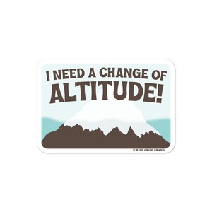 Change of Altitude Sticker | Illustrated mountain in the clouds | Retro | Hiking | Climbing