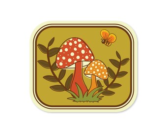 Woodland Mushrooms Sticker | Illustrated cute little mushrooms in the forest | Pacific Northwest