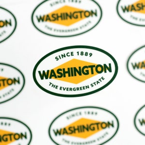 1889 Washington Classic Badge Sticker | West Coast | Since 1889 | Vinyl Sticker | Camping, National Parks, Hiking, Fishing, Exploring