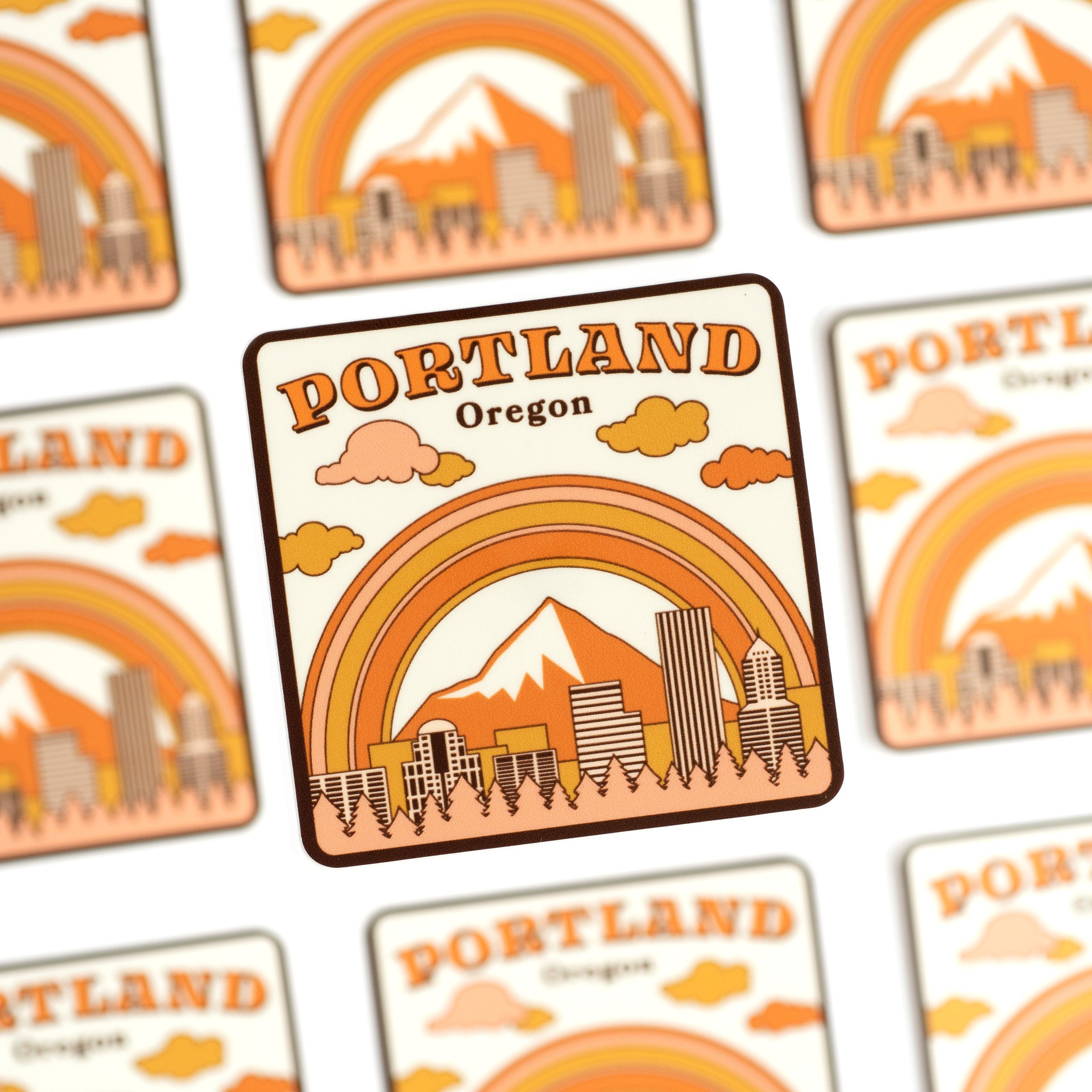 Portland Oregon Sticker Portland Skyline and Mt. Hood Etsy UK