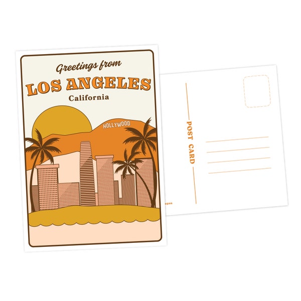 Los Angeles Postcard - Etsy