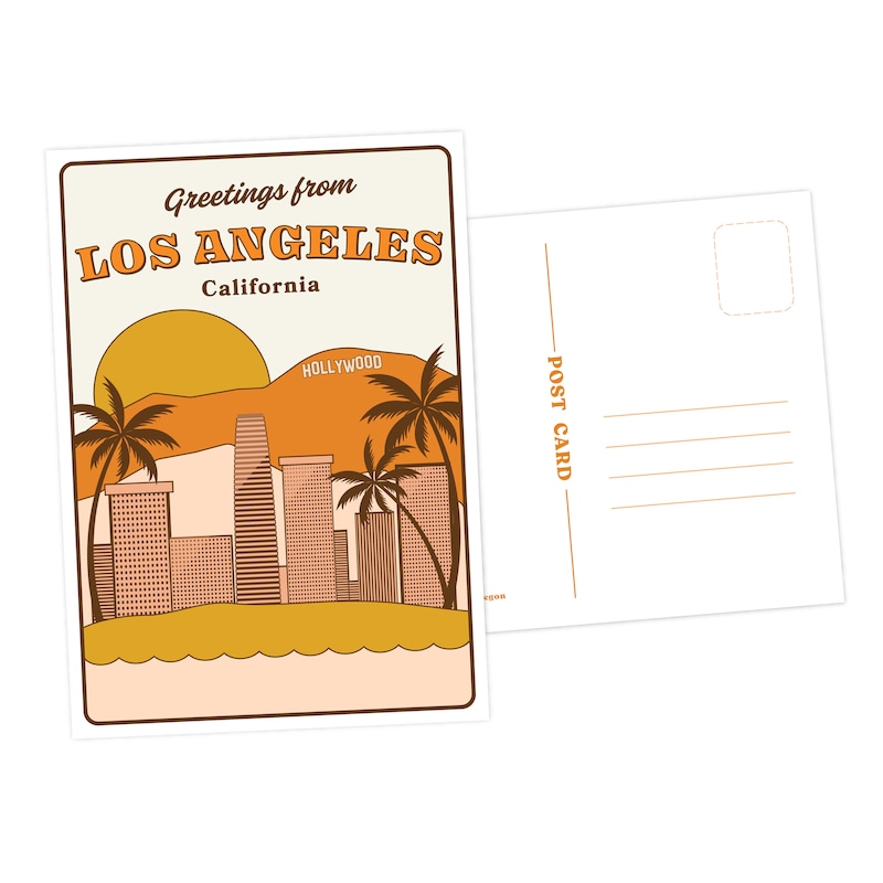 Los Angeles Postcard Etsy