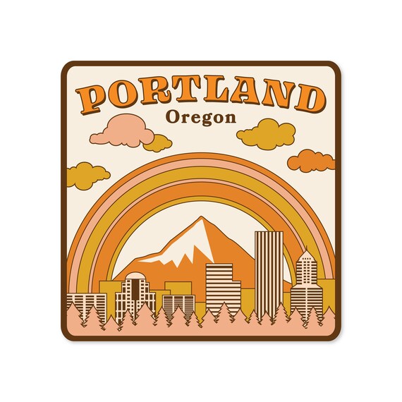 Portland Oregon Sticker Portland Skyline and Mt. Hood Etsy UK