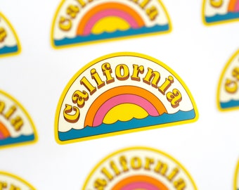 Retro California Sticker | Los Angeles | San Francisco  | San Diego | Yosemite | SoCal | I Love CA Sticker | OC | City & Travel