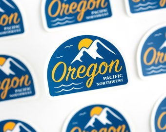 Oregon Mountains and Ocean Sticker | Pacific Northwest | PNW | Oregon Coast