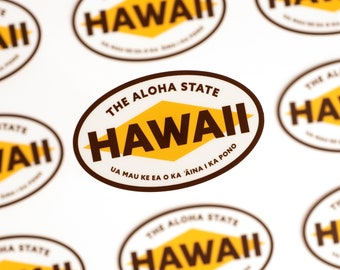 Hawaii Classic Badge Sticker | City & Travel | Maui | O'ahu | Big Island | Kauai | Molokai | Island of Hawaii | Lanai