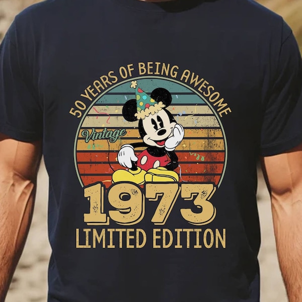 Personalized Mickey Dad 50th Birthday Shirt, Dad Limited Edition 1973 Birthday T-Shirt, 50th Birthday, Dad Birthday Shirt, Fathers Day Gift