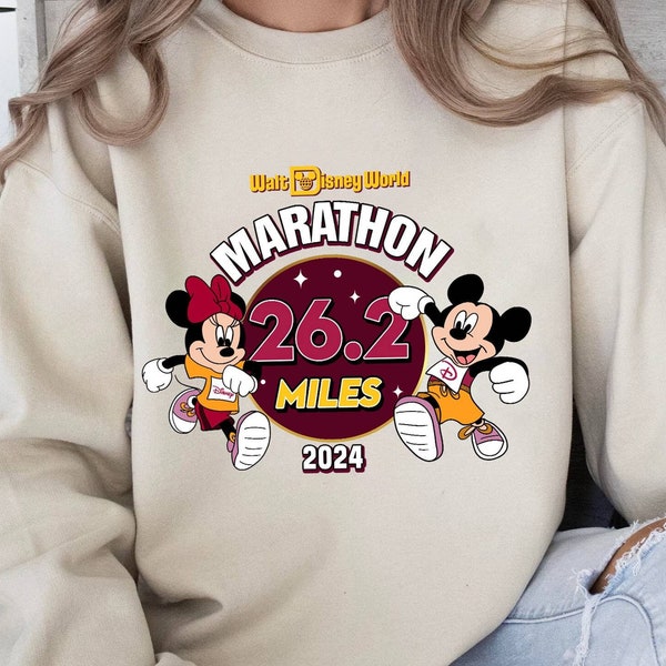 Mickey Minnie RunDisney 26.2 Miles Marathon 2024 Shirt, RunDisney Walt Disneyworld Marathon Weekend 2024 Shirt, Family Running Shirt