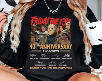 Jason Voorhees Shirt, Friday the 13th Shirt, Jason Voorhees 43rd Anniversary Shirt, Horror Halloween Gifts, Horror Movie Shirt