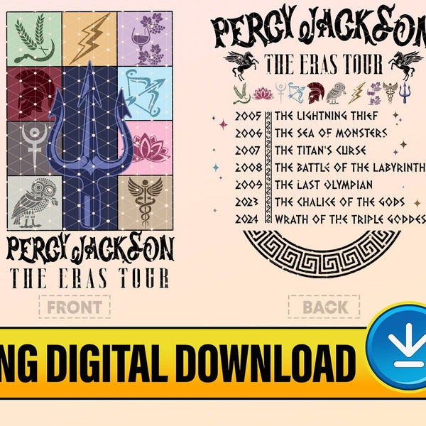 Percy Jackson The Eras Tour Png, Greek God Mythology Symbol Png, Camp Half Blood Chronicles, Rick Riordan Bookish, Digital Download