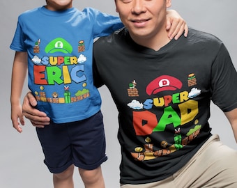 Father and Son Matching Shirts, Super Mario Dad and Baby Matching Shirt, Dad and Son Shirts, Super Dad Shirt, Fathers Day Gift