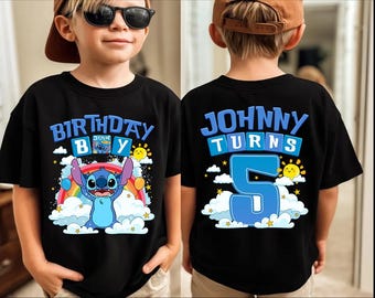 Personalized Stitch Birthday Boy Shirt, Disneyland Stitch Birthday Shirt, Custom Stitch Shirt, Disneyland Stitch Ohana Means Family Shirt