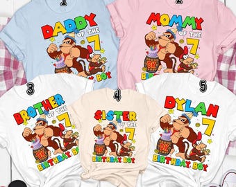 Donkey Kong Matching Famiy Birthday Shirts, Super Mario Donkey Kong Shirts, Super Mario Shirts, Mario Gamer Shirts, Super Mario Bros Shirts