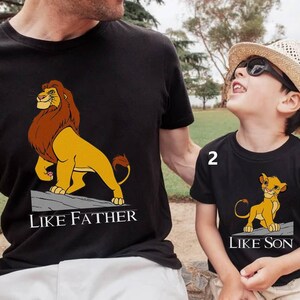 Camiseta de El Rey León "De tal palo, tal astilla", Camiseta de El Rey León para padre e hijo, Camiseta de Mufasa y Simba, Camiseta a juego para padre e hijo, Camiseta del Día del Padre 2023 imagen 2