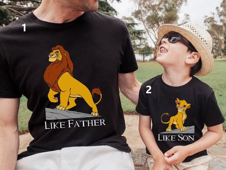 Camiseta de El Rey León "De tal palo, tal astilla", Camiseta de El Rey León para padre e hijo, Camiseta de Mufasa y Simba, Camiseta a juego para padre e hijo, Camiseta del Día del Padre 2023 imagen 2
