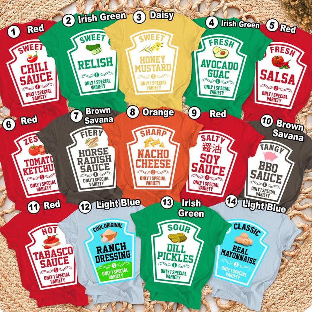 Condiments Constume Matching Condiments Halloween Costume Shirts, Condiments Costume Shirts ...