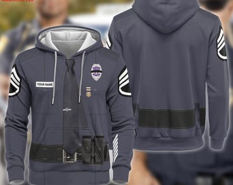 Sudadera con capucha y estampado 3D de oficial de policía, sudadera de cosplay de policía, disfraces de Halloween, sudadera con capucha de disfraz de policía, cosplay de Halloween