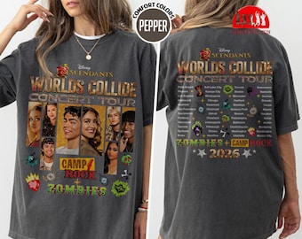 Disneyland Descendants Zombies Camp Rock Worlds Collide Concert Tour 2026 Shirt, Disneyland Channel World Tour, Concert Music Festival Gifts
