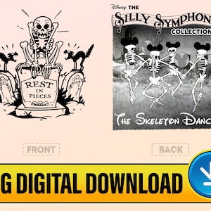 Fånig symfoni med skelettdans, Musse Pigg-öron, PNG, Musse Piggs inte så läskiga fest, skelettdans, Disneyland Halloween-familj, digital nedladdning