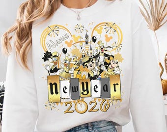 Personalized Happy New Year 2026 Shirt, Mickey and Friends Shirt, Disneyland Vacation Shirt 2026, Magic Kingdom, WDW Family Matching Shirts