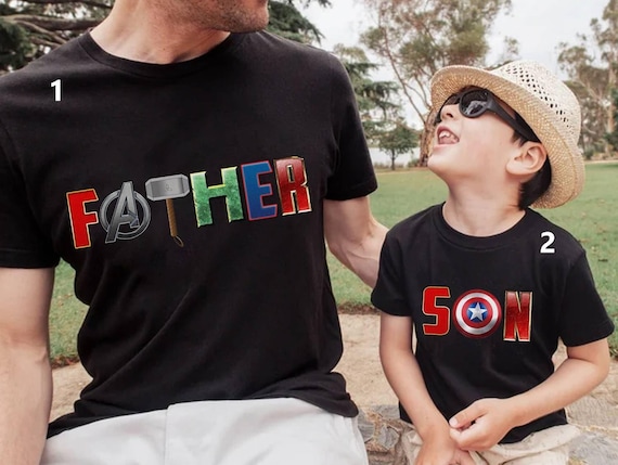 Avengers Dad And Son Shirt | Father And Son Shirts | Super Dad Son Shirt | Daddy And Me Shirt | Captain America | Fathor | Fathers Day Shirt