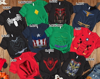 Avengers Costume Shirt, Avengers Team Shirt, Spider Man Iron Man Captain America Costume Superhero Costume, Family Halloween Costume Shirt