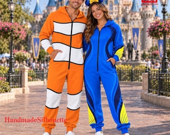 Finding Nemo Dory Marlin Halloween Costume Pajamas Jumpsuit, Couple Halloween Cosplay Outfit, Family Cosplay Matching, Halloween Cosplay