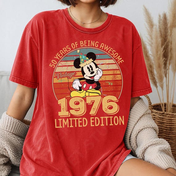 Personalized Mickey Dad 50th Birthday Shirt, Dad Limited Edition 1976 Birthday T-Shirt, 50th Birthday, Dad Birthday Shirt, Fathers Day Gift