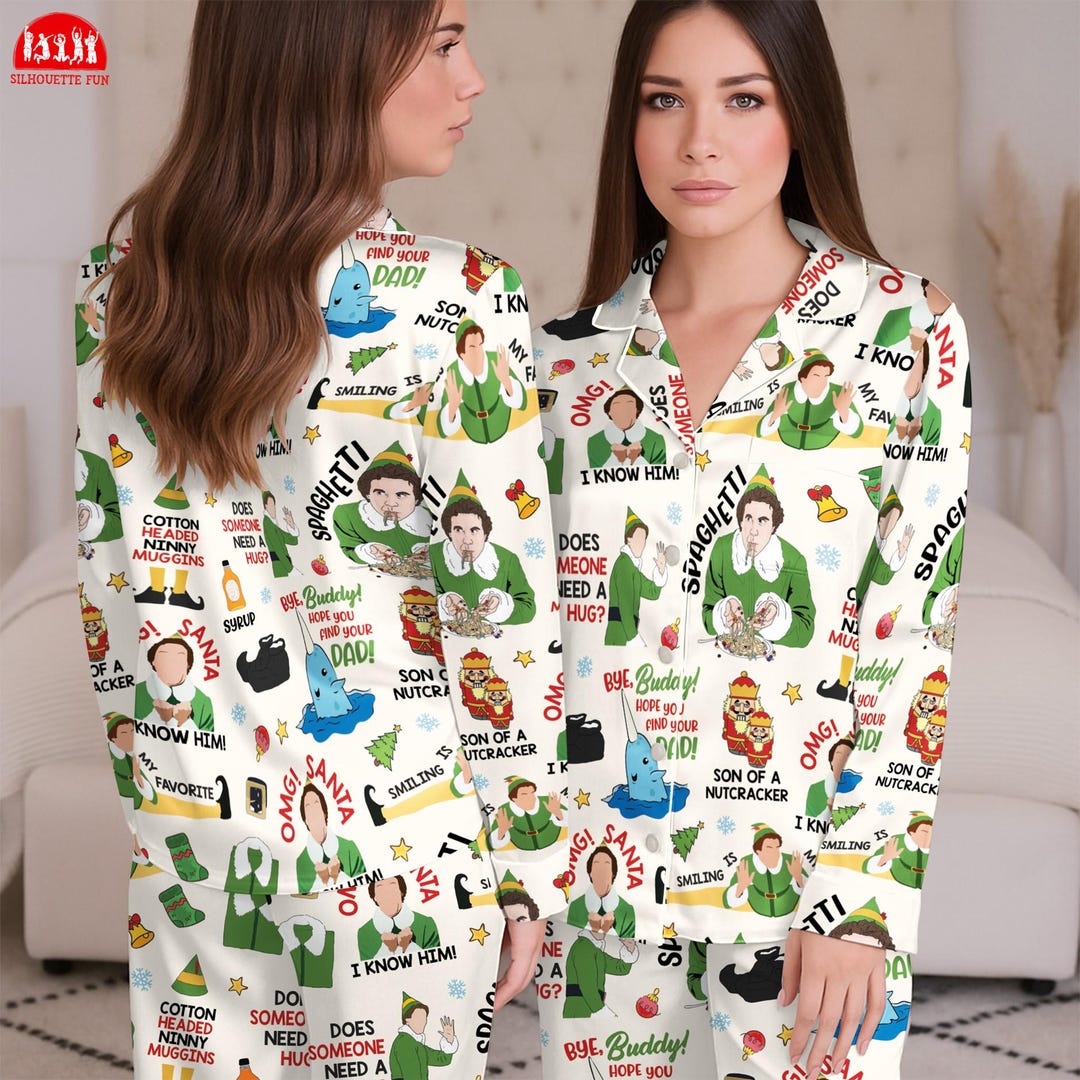 Very Elf Pyjamas Buddy the Elf Pajamas Set, Elf Christmas Sleepwear, Christmas Elf Movie ...
