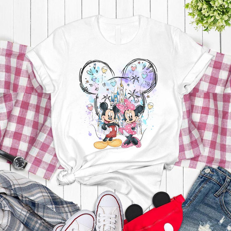 Mickey Minnie Happiest Place On Earth Shirt, Disneyland Castle Shirt, Disneyland Couple Shirt, Magical Castle Shirt, WDW Family Trip Shirt image 2