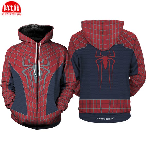 Spider Man 3D Full Over Print, Spiderman Suit  Halloween Cosplay Sweatshirt, Halloween Costume, Superhero Cosplay, Spiderman Sweatshirt