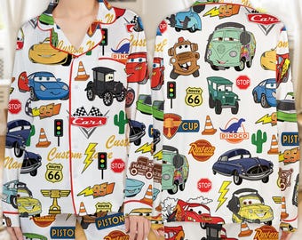 Pesonalized Lightning McQueen Cars Pajamas Set, Disneyland Cars Xmas Christmas Pajamas, Cars Land Christmas, Holiday Family Pajamas Set