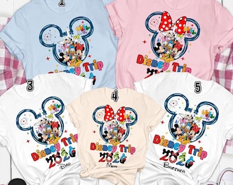 Custom Disneytrip 2026 Comfort Colors Shirt, Mickey And Friends Shirt, Disneyland Castle, Disneyland Family Trip 2026, Disneyland Vacation