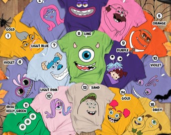Matching Disneyland Family Costume Shirts, Monsters Incs Family Halloween Shirts, Monsters University Shirt, Mike Wazowski Boo Sully Shirt