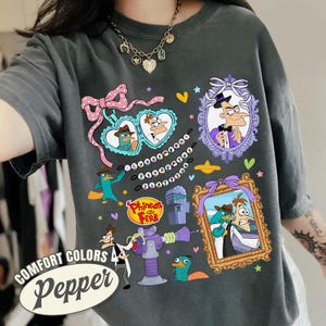 Comfort Colors® Coquette Bow Perry The Platypus Dr Doofenshmirtz Shirt, Phineas And Ferb Tee, Curse You Perry The Platypus, Disneyland Trip