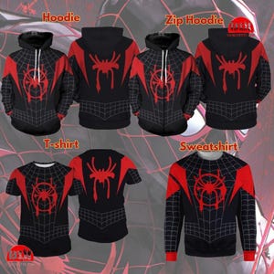 All Spideyman Halloween Costume, Spidey-Man Halloween Cosplay Sweatshirt, Avengers Superhero Sweatshirt, Halloween Costume Group Shirt zdjęcie 2