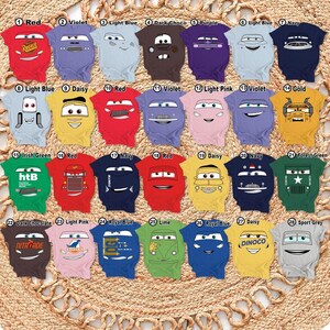 Camisetas de disfraz a juego de Cars de Disneyland, camiseta de Rayo McQueen, Mater, Doc Hudson y Sally, Mickey no es tan aterrador, camiseta de Halloween de Disneyland imagen 2