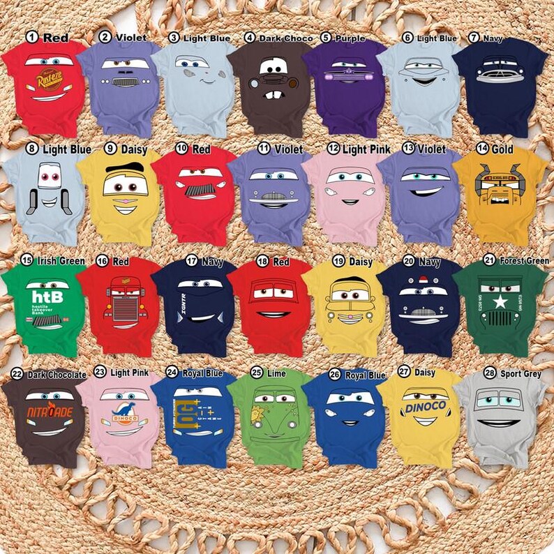 Camisetas de disfraz a juego de Cars de Disneyland, camiseta de Rayo McQueen, Mater, Doc Hudson y Sally, Mickey no es tan aterrador, camiseta de Halloween de Disneyland imagen 2