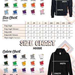the size chart for a sweatshirt with measurements