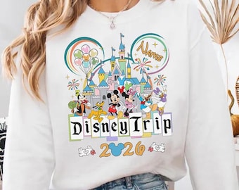 Personalized Mickey And Friends Disneytrip 2026 Comfort Colors Shirt, Custom Disneyland Shirt, Disneyland Couples Shirt, Family Trip Shirt