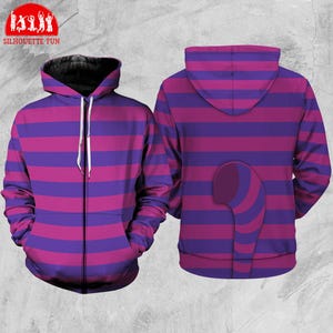 Cheshire Cat Full Over Print 3D Hoodie, Alice in Wonderland Halloween Cosplay Shirt, Cat Halloween Costume Sweatshirt, Magic Kingdom
