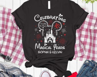Personalized Celebrating Magical Years Shirt, Anniversary Shirt, Disneyland Shirt, Disneyland Couple Shirt, Disneyland Mickey Minnie Shirt