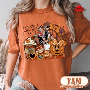 Disneyland Princess Literally Just A Girl Halloween Shirt, Snow White Ariel Jasmine Spooky Sweatshirt, Disneyland Halloween 2026 Trip shirt immagine 1