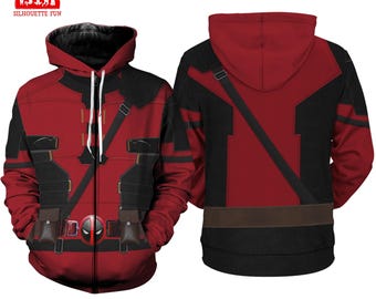 Deadpool & Wolverine 3D Full Over Print Shirt, Deadpool 3 Movie Shirt, Deadpool Superhero Cosplay Sweatshirt Hoodie, Halloween Costume