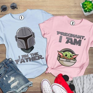 Camisetas premamá a juego "Estoy embarazada y soy el padre" / Anuncio de embarazo / Camiseta a juego para parejas de Star Wars / Camiseta para futuros padres