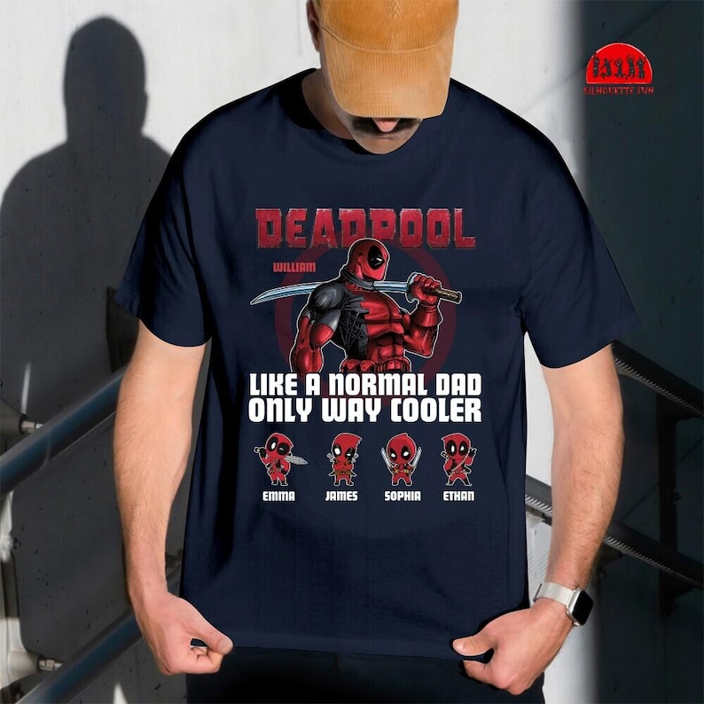 Custom Deadpool Dad Father's Day Shirt, Personalized Dadpool Shirt, Deadpool Movie Shirt, Fathers Day Gift, Superhero Dad Birthday Tee image 1