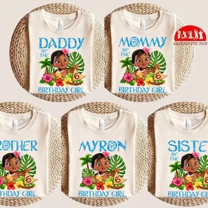 Disneyland Moana Birthday Family Shirts, Custom Birthday Princess Moana Tees, Disneyland Birthday Girl Sweatshirt, Family Birthday Shirt image 1